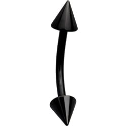 Black Anodized Titanium Cone Eyebrow Ring