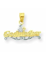 10K Gold & Rhodium #1 Godmother Charm