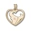 Houston Texans Horn Logo Heart Gold Plated Charm/Pendant
