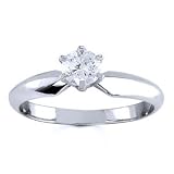 Platinum, Round Diamond Solitaire Engagement Ring (0.33 ct)