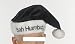 Black and white ~ BAH HUMBUG ~ Santa Claus hat - sofy velour with plush trim - scrooge hat, great for office parties!