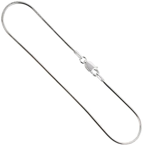 Sterling Silver Snake Chain Necklaces & Bracelets light 1.2mm Nickel Free Italy, Sizes 7 - 30 inch