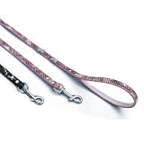 "The Wild Thing" 70 Swarovski crystals jewelled Python Print Leather Dog Leash - Black / Large