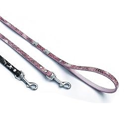 "The Wild Thing" 70 Swarovski crystals jewelled Python Print Leather Dog Leash - Black / Large