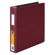 Wilson Jones Heavy Duty D-Ring Binder, 1.5-Inch Capacity, Dark Red (W384-34CPP)