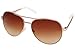 LotFancy Aviator Sunglasses for Women with Case, UV400 Protection, 61MM, Lightweight Eyewear for Driving Fishing Sports, Brown Gradient Lens, Gold Metal Frame