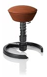 SWOPPER CLASSIC 3D-Aktiv-Bürostuhl Hocker Sitzpolster Normal, Farbe choco, Fussring mit Filzgleiter, Feder SMALL, Basis Anthrazit, Federfarbe schwarz (SWOP20FSML)