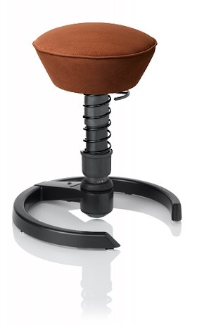 SWOPPER CLASSIC 3D-Aktiv-Bürostuhl Hocker Sitzpolster Normal, Farbe choco, Fussring mit Filzgleiter, Feder SMALL, Basis Anthrazit, Federfarbe schwarz (SWOP20FSML)
