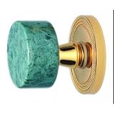 Phylrich 114155_25D - Door Hardware Door Knob and Rose Only, Green Marble Handle