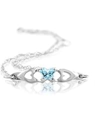 10K White Butterfly Cz Birthstone Bracelet With Box Mar Chain Bracelet With Box