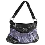 FUBU - Women's Metalic Logo Print Satchel: Metalic Blue Hobo
