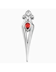 18K Yellow Gold Pear Cut Ruby and Diamond Pendant -- LIFETIME WARRANTY