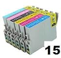 2 Full sets + 3 extra black, 801-806..... 15 compatible ink cartridges, fits epson printers R265, R285, R360, RX560, RX585, RX685, P50 PX650 PX700W PX710W PX800FW PX810FW  New latest chip high capacity ink cartridges.