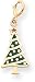 Enamel Christmas Tree Charm, 14K Yellow Gold