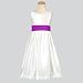 Girls Ivory Sleeveless Flower Girl Occasion Dress Purple Sash 3M-12
