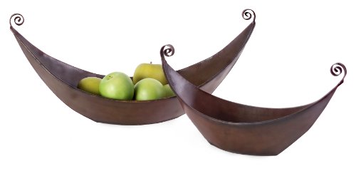 Classic Iron Decorative Table Bowls Accent - Set of 2