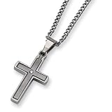 Titanium Diamond Accent Cross Necklace TBN102-22