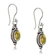 Citrine Door Knocker Dangle Earrings in Sterling Silver