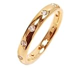 Burnish Set Scattered Eternity Diamond Band 18k Pink Gold 3.65m Ring Size 6 Ctw 0.20