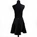 Moxeay® Back Straps Cross Sexy stretch Swing Skater Dress (L, Black)
