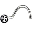 Surgical Steel Black and White IRON CROSS Logo Nose Ring