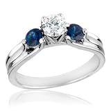 Diamond and Sapphire Engagement Ring 3/8ct