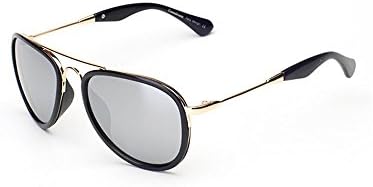 Female tide circular reflective color film a round sunglasses retro personality tide glasses (Bright black)