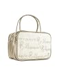 Billionaire White & Bronze Signature Mini Bowler Handbag