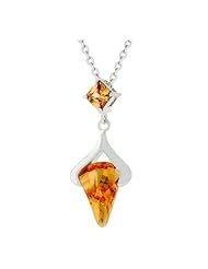Champagne Trillion Drop Pendant Necklace