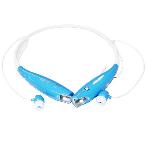 Iwoo Wireless Bluetooth OEM Universal Stereo Headset Headphone Neckband Earbud Blue