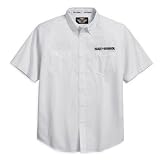 Harley-Davidson� Mens Short Sleeve Woven White Shirt with Bar and Shield Print-LIMITED... by Harley-Davidson�