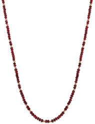Dyed Gemstone Rondelle with 14k Gold Beads and Filigree Clasp Necklace, 18"