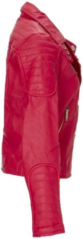 (7813) Dollhouse Updated Classic Vegan Leather Motorcycle Jacket in Red Size: 3X