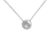 Silver Ladies Small Circle Diamond Pendant on 18
