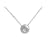 Silver Ladies Small Circle Diamond Pendant on 18" Curb Chain