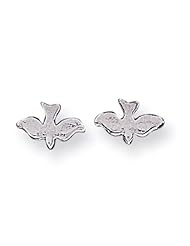 925 Sterling Silver Solid Dove Bird Stud Post Earrings