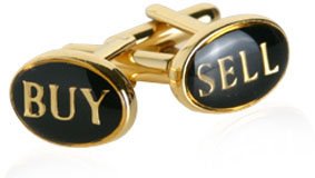 Buy Sell Gold and Black Cufflinks with Presentation Box