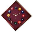 12in Diamond Billiard Clock Cherry & Wine Mali Felt