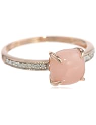 10k Rose Gold, Pink Opal, and Diamond Ring, (0.03 cttw, G-H Color, I1-I2 Clarity)