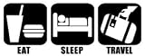 Eat Sleep Travel Vinyl Graphic Sticker Decal vacation