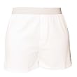 White solid color jersey elastic waist comfortable unisex boxer boxer shorts leisure, no fly,