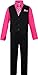 Black n Bianco Boys Pinstripe Dress Suit, with Vest, Shirt, Tie and Pants Set