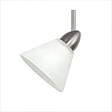 Aries Architectural Track Head with Optional White Glass Shade Mounting Type / Length / Finish: Rail/18