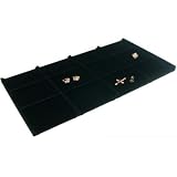 Black Velvet 12 Slot Pocket Watch Display Tray Insert