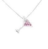 Pink Cystal Party Wine Glass Pendant 16