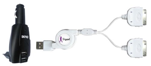Skpad Netzteil Wechselstrom/PKW/USB 2 Ausgangsstecker wei&szlig; Preisvergleich