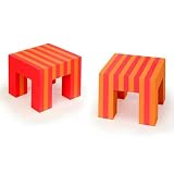 EVA Foam Stool(Purchase in Sets of 2)- 1 in Orange/Red, 1 in Red/Orange