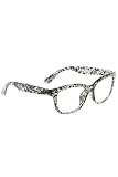 Black Splatter Clear Lens Retro Glasses