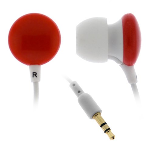 GTMax Red 3.5mm Candy Stereo Headset with Soft Gel Earbud for New Apple iPod Shuffle 2GB