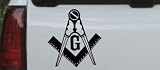 Thumbnail image for 6in X 6.5in Black — Masonic Square and Compass Car Window…
